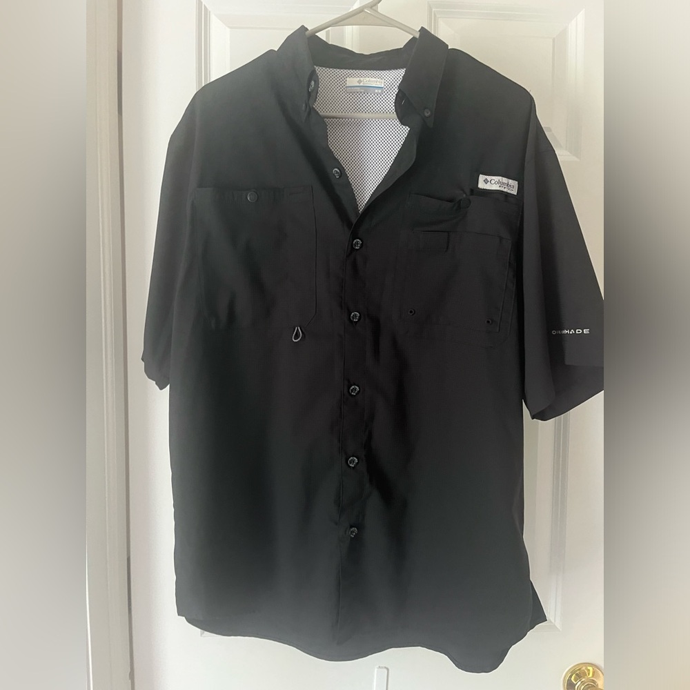 Men’s Columbia PFG Omni-shield short sleeve in Black